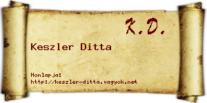 Keszler Ditta névjegykártya